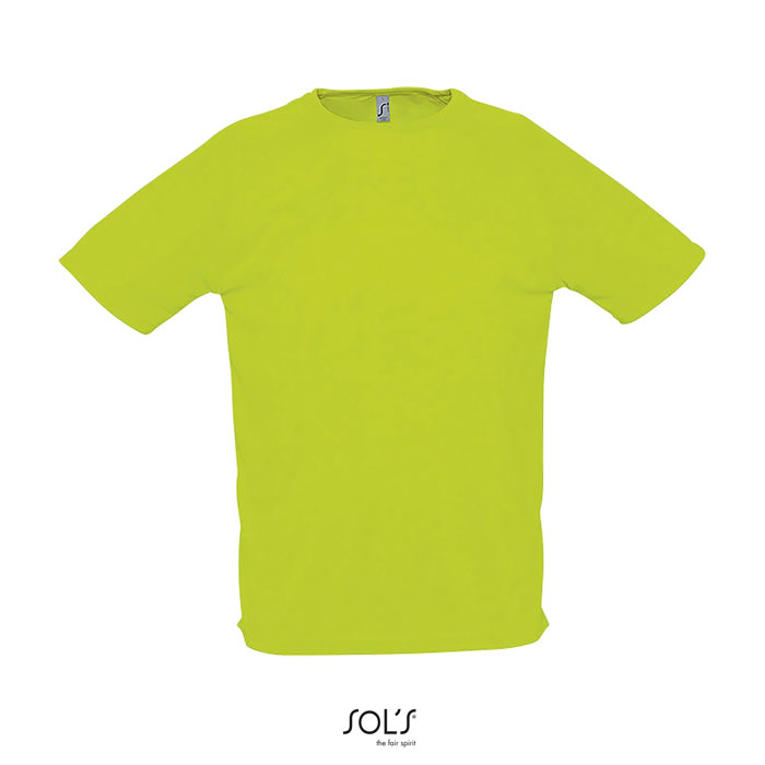 Tshirt respirant publicitaire homme polyester 140g - SPORTY vert fluo 1